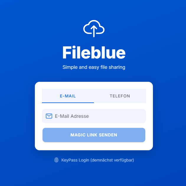 No Login needed – Fileblue login screen